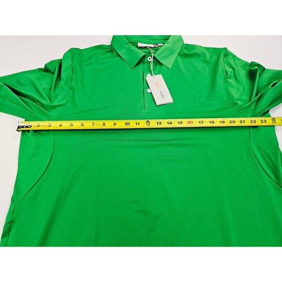 Kjus UPF 50+ Mens Size 2XL (56) Green Short Sleeve Neck Logo Superload Polo NWT - Picture 3 of 13